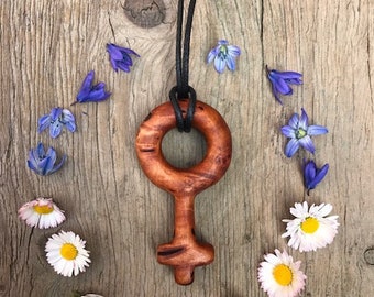 Handmade Birch-burr Venus Symbol