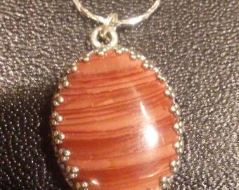 Imperial jasper and sterling silver necklace