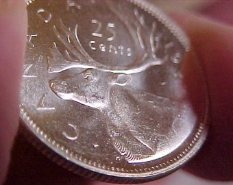canada coin 25 Cent coin 1964 bu silver