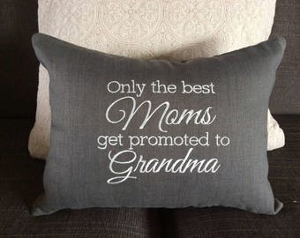 Embroidered Grandparent pillow. Custom embroidery. Grandma