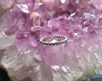 Simple Twist Band Ring Argentium Silver