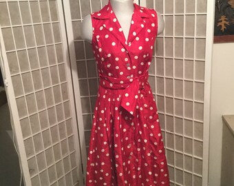 Vintage Polka Dot Dress 1980s Size 6