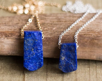 Lapis Lazuli Necklace, Crystal Necklace, Gift for Men, Gift for Her, Lapis Lazuli Jewelry, Blue Lapis Necklace, September Birthstone, Boho