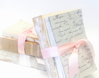 Unbound Stackable Books Book Props Rustic book decor book stacks vintage book stack decor (Set of 5 Book Stacks)