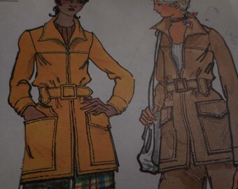 Vintage 1970's Vogue 8260 Jacket and Pants Sewing Pattern, Size 10, Bust 32 1/2