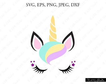 Unicorn SVG, Unicorn head Svg, Unicorn Clip Art, Unicorn Face SVG, Cute Unicorn SVG, Cricut, Silhouette Cut File Chevrons