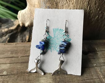 Whale tail earrings, Whale, Sea life, Ocean jewelry, Fluke earrings
