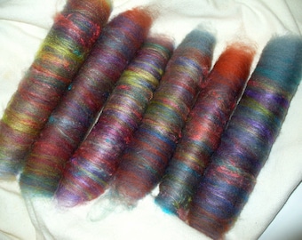 Wool Blend Rolags for Hand Spinning or Felting