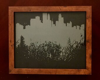 Etched Glass Minneapolis Skyline