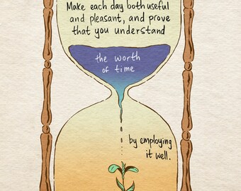 Louisa May Alcott quote art print - recycled paper