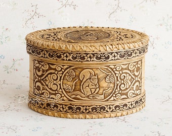 Holz-Brotkasten Holz-Vintage-Stil Bauernhaus Birke Rinde