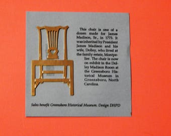 James Madison chair brass bookmark