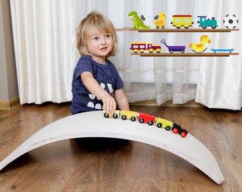 KidBoard, Waldorf Rocker Board, Balance Board, Wooden board, Wooden Toy, Montessori, Children gift, Wooden curvy board, Birthday gift, Eco
