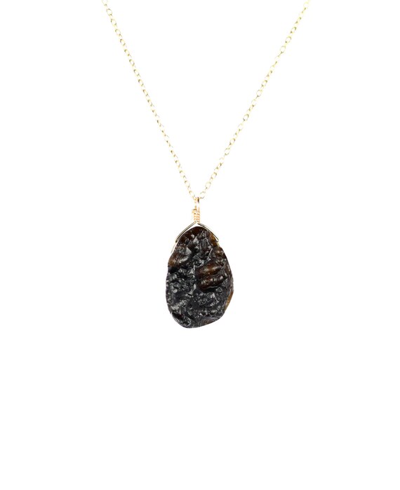 Tektite necklace Meteor necklace moon rock necklace lava