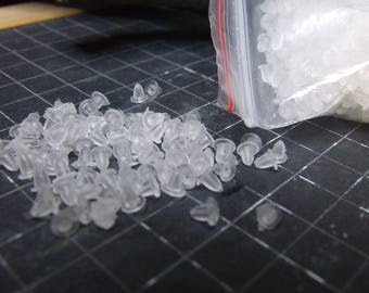 x 200 silicone tips for earrings, posts, hooks... very comfortable.