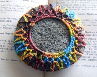 Large stone sea with decorations Harlequin. Home decor. paperweight P063
