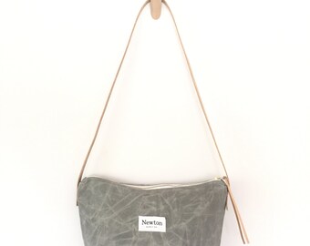 ALUMINUM / waxed canvas crossbody bag