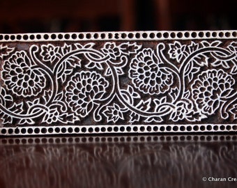 Pottery Stamps, Indian Wood Stamp, Textile Stamp, Wood Blocks, Tjaps, Printing Stamp- Flortal Border /Seamless Pattern