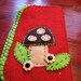 PIF Red Felt Mushroom and white Eyeglass Cozy