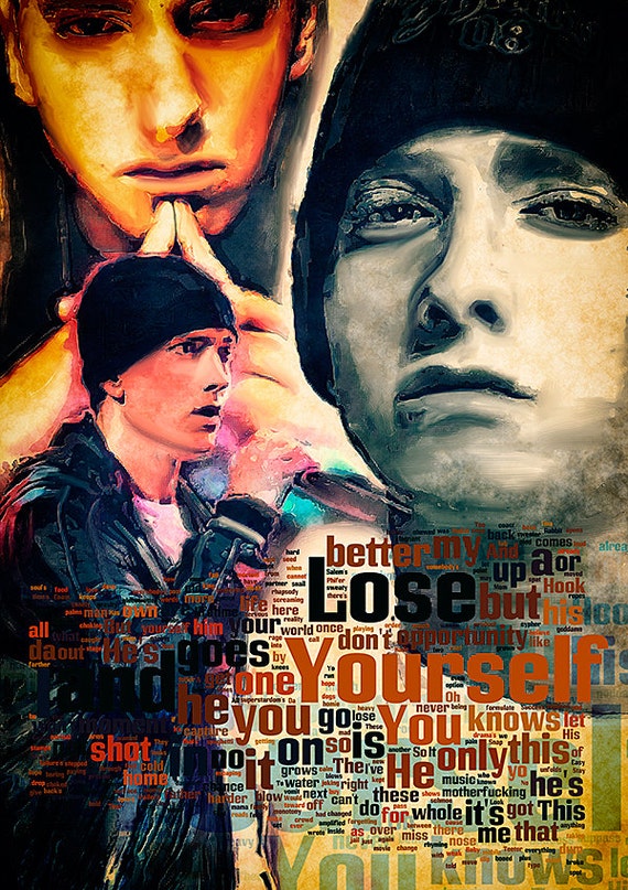 Items similar to Print Eminem music poster portrait Birthday Gift art