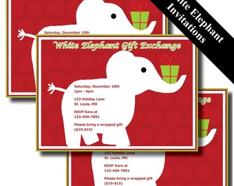 White Elephant Invitation | White Elephant Christmas Party Invitation | White Elephant Party Invitations | White Elephant Party | Printable