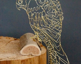 Sculptural Wird Bird Drawing of a KESTREL