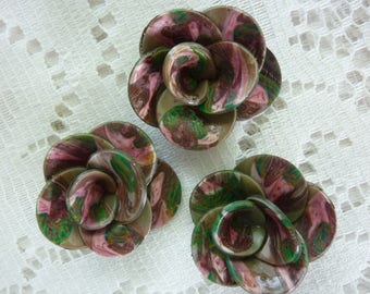 CREATING HARMONY FIMO FLOWERS PINK AND KHAKI