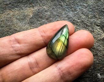 Labradorite Cabochon drop shaped stone Macrame micro-macrame jewelry supplies L-16