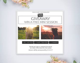 Like & Share, Facebook Promotions for Photographers, Like Share Comment, Contest, Photoshoot Giveaway, Photography Contest