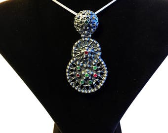Sterling Silver Necklace with Synthetic Crystals