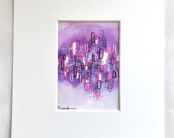 5x7 Watercolor painting matted to an 11 x 14