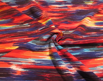 Fabulous Colorful Striated Print Polyester Shantung Fabric--By the Yard