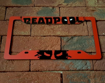 Deadpool Logo Splash Badass Comics Avengers Printed Aluminum Composite Car License Plate Frame
