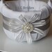 Silver Grey Rhinestone Brooch Flower Girl Basket