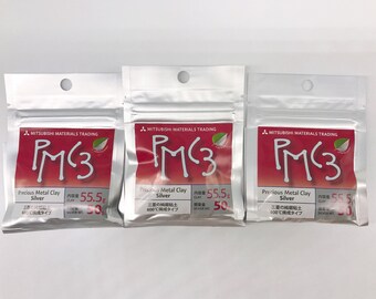 3 pcs set PMC3 50g (Silver weight), Silver Precious Metal Clay