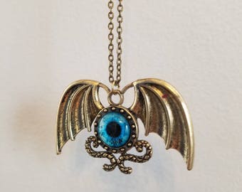 Bat necklace/Bat inspired charm/Bat eye/necklace