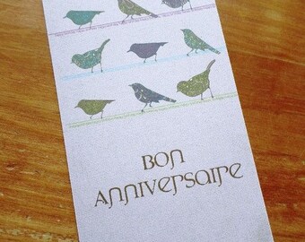Happy birthday handmade card 21cm x 10cm