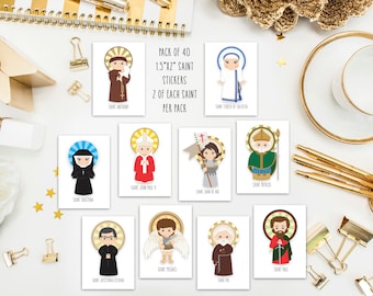 Set of 12 Saint Cards. Kids Saint Cards. First Communion Gift.