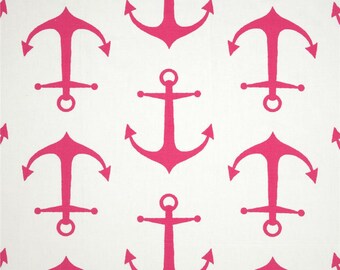 Nautical Changing Pad Cover - Candy Pink Anchor Contour Changing Pad Cover