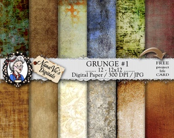 Grunge Digital Paper, vintage distressed, backgrounds, grunge texture, Scrapbooking, Printable, photography, grunge back drops, 12 x 300 DPI
