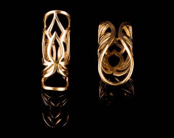 Lotus dread bead, sacred geometry dread ring, hair jewelry, dread lock, brass dread rings, gold boho hair jewelry, lotus flower design DB17