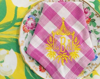 Lilac gingham napkins