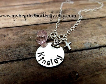 personalized necklace - first communion necklace - religious necklace -baptism necklace-godparent necklace-confirmation necklace