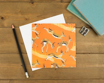 Galloping Gazelles Greetings Card