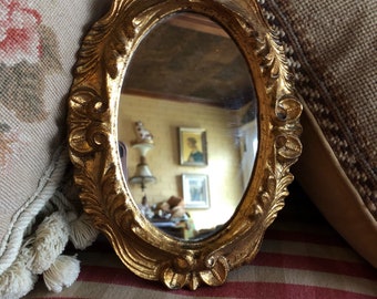 Italian Florentine Wood Gold Ornate Mirror