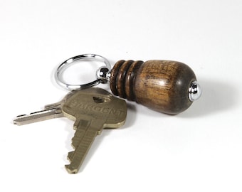 Handcrafted Key Ring in Curly Mango and Chrome 050-0032