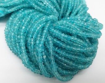 3.75 - 4mm Apatite Faceted Rondelles (L1), 12.5 inch