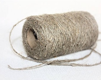 1.5 mm Linen Yarn - 1 Spool = 110 Yards = 100 Meters of Natural Linen Natural Color Rustic Weddings Wild Macrame Wedding Decor Beads Holder