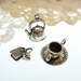3 piece Tea Time charm set Tea pot charm Tea bag cham andTea cup charm all 3 d details in tibetan style antique silver