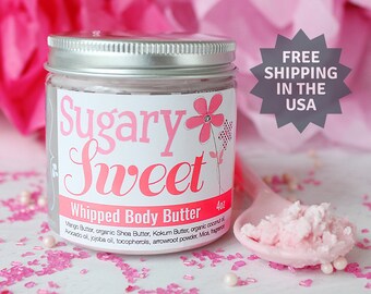Whipped Body Butter, Pink Sugar Body Butter, Cotton Candy Lotion, Whipped Shea Butter, Body Lotion, Whipped lotion, Natural Body Butter